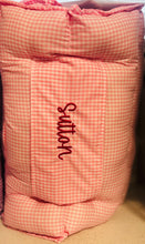 Load image into Gallery viewer, Small pink &amp; white gingham Nap Mat
