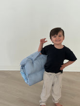 Load image into Gallery viewer, Small blue &amp; white gingham Nap Mat
