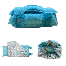 Load image into Gallery viewer, Teal dot with frosted lattice Nap Mat
