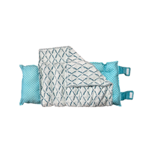 Load image into Gallery viewer, Teal dot with frosted lattice Nap Mat
