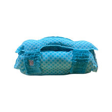 Load image into Gallery viewer, Teal dot with frosted lattice Nap Mat
